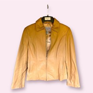 Vintage Pamela McCoy Leather Jacket - Tan XS